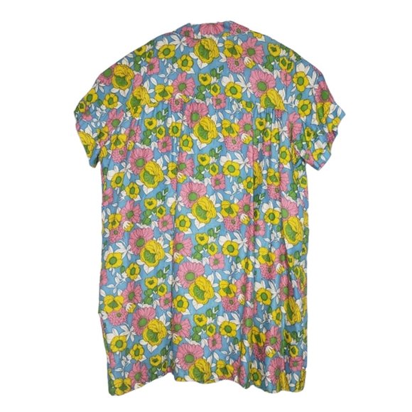 Vintage Lane Bryant 60s Colorful Floral House Coat Plus Size 50-52 - Picture 4 of 15